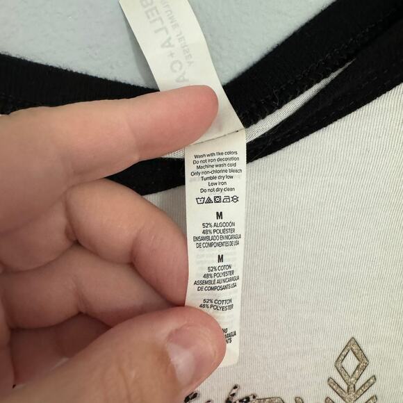 Bella Canvas Airlume Jersey Christmas Trees Top Ringer Tee Women's Size Medium - Picture 9 of 11